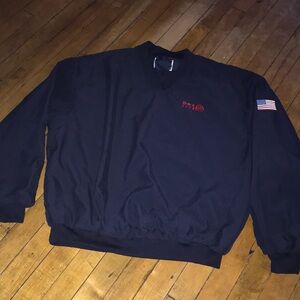 Navy Men's Lightweight‎ Pullover Jacket with Flag Patch